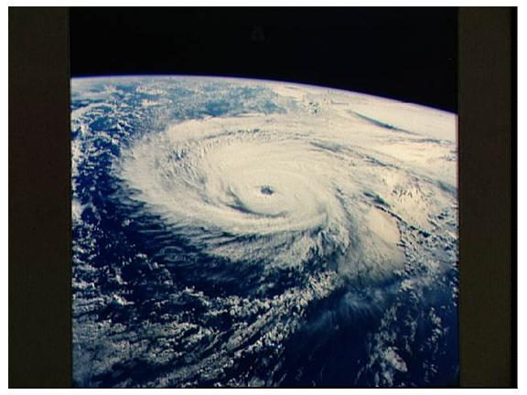photograph of a hurricane taken from space (NASA)