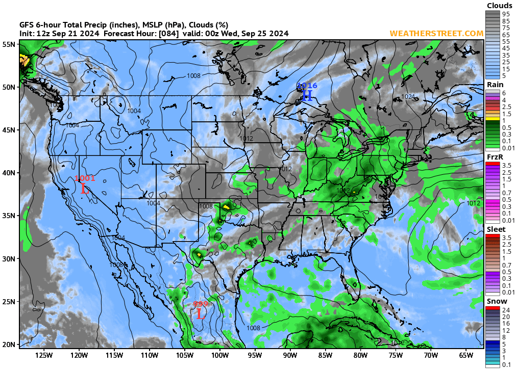 Weather Street 10 Day Forecasts from the GFS Model