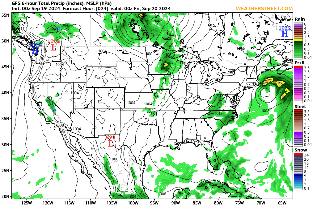 US Pressures https://weatherstreet.com/models/gfs-slp-precip-forecast.php