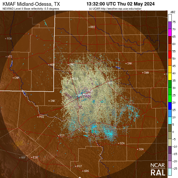 Midland Odessa TX (KMAF) Weather Radar