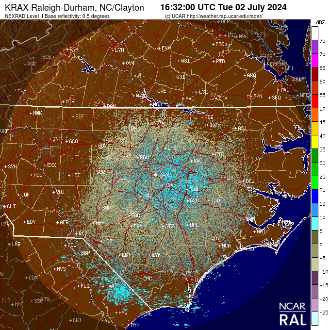 Raleigh Durham NC (KRAX) Weather Radar