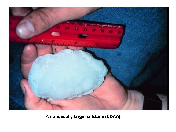 unusually large hailstone (photo: NOAA)